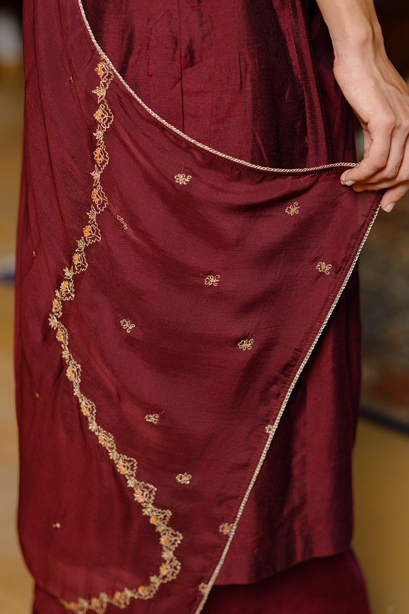 Plum Silk Festive Kurta Set